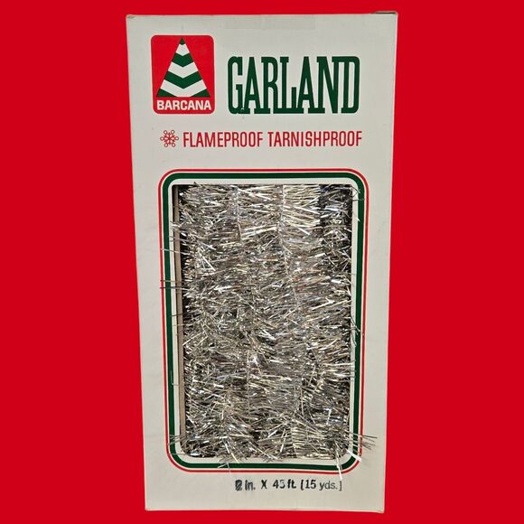 Vintage Lot Barcana Silver Tinsel Christmas Garland Flame/Tarnishproof (180 ft) - Picture 3 of 15
